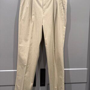 Maus & Hoffman Pleated Chino Pants Mens 40R Khaki Tan Straight Leg NWT MSRP $249